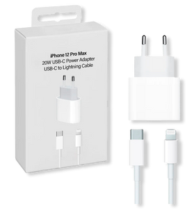 Cargador 12 pro max 20 w USB C + cable C a Lightning