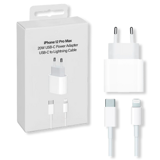 Cargador 12 pro max 20 w USB C + cable C a Lightning